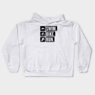 Swim Bike Run Kids Hoodie